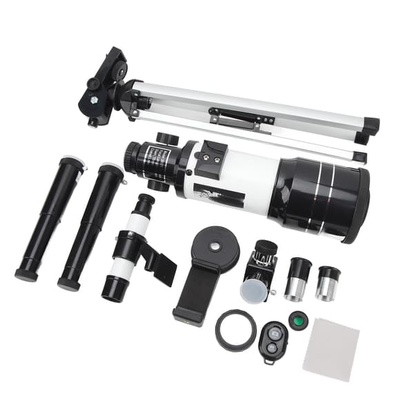 (SC)Astronomical Refractor Telescope for Beginners, Wireless Remote Control, High-Quality Optics, Telescope with Interchangeable Eyepieces, Phone Clip for