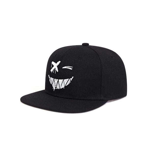 Rolig leende herrars basebollkeps snapback justerbar hiphop platt skärm solskydd D