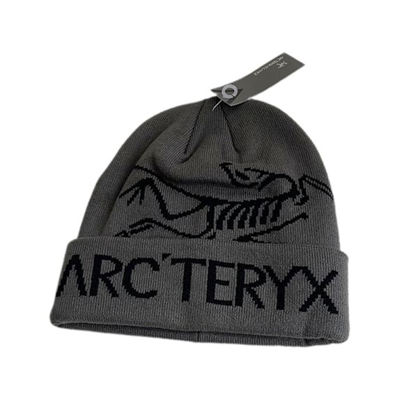 Hatt for menn og kvinner - Vinterlue, Skallelue, Arcteryx Unisex, Foldbar, uten skygge Dark grey