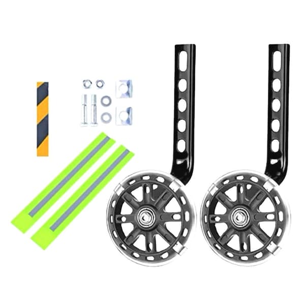 (SC) Training Wheels for Single-Speed Kids' Bikes, Non-Slip Design with Built-in Micro-Generator for Luminous Wheels, Silent Flashing
