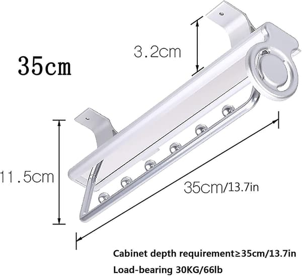 (SC) Telescopic wardrobe hanger for wardrobe - High-load pull-out clothes rail trouser hanger