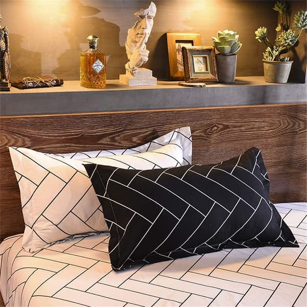 (SC) Quilted Bedspread Double Bed Set, 4 Pieces Microfiber Solid Patterned Plaid Bedding Set with 2 Pillowcases and 1 Flat Sheet, 220x240cm