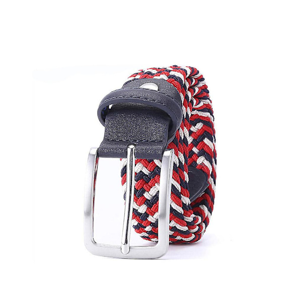 Flätad bälte män midjeband dekorativ kläder midjeband stift spänne Red Blue and White