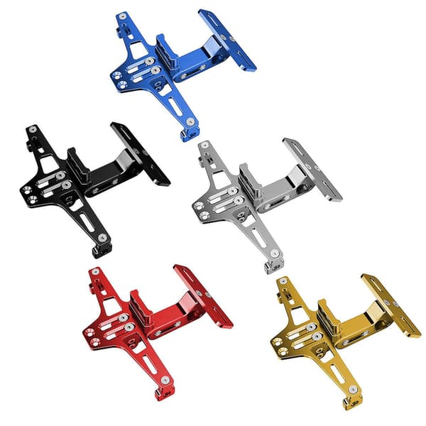 (SC) Motorcykel Nummerpladeholder med LED-lys Nummerpladeholder Aluminiumlegering Universal Sort