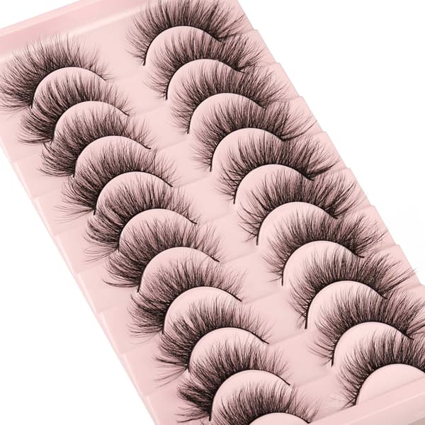 [SC]False Eyelashes Mink Lashes Natural Wispy Cat Eye Lashes Fluffy Pack 3D Strip Short Volume False Eyelashes 10 Pairs Fox Eye Bulk