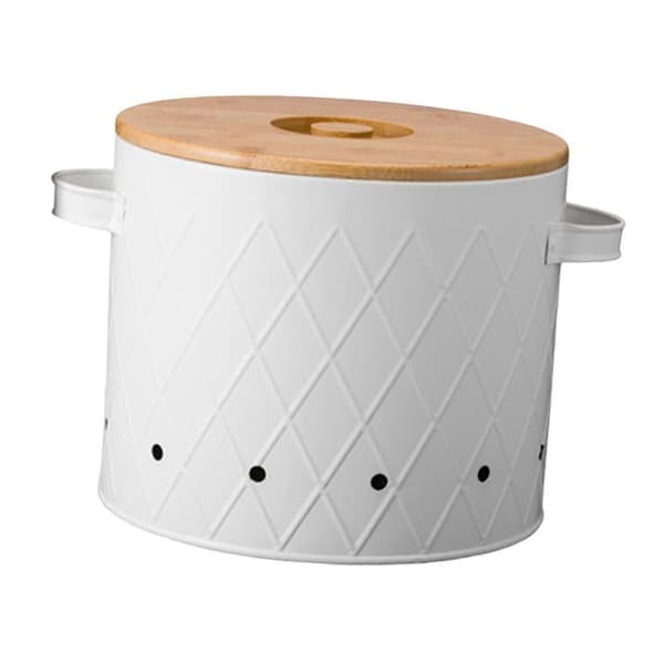 [SC]Potato Box Food Storage Container with Lid Vegetable Storage Box Kitchen Storage Jar for Pantry Countertop - Perf White Large