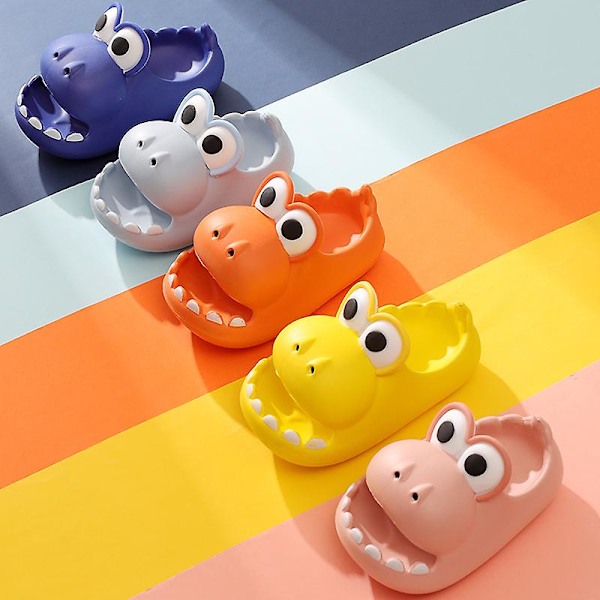 Søte Dinosaur Husholdnings Anti-skli Tykksålede Barneslippers Sommer Gutter og Jenter Eva Baotou Baby Ekstern Bruk Kule Slippers Gul 190 Yellow