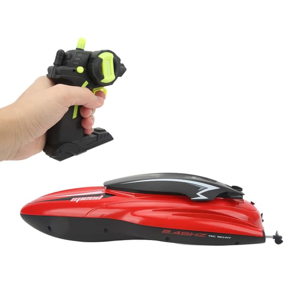 (SC)RC Racing Boat Waterproof ABS Anti-Fall Fast Stable Remote Control Boat 2 Batteries Red