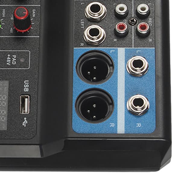 (SC)Lydmixer DJ Lydkortsystem, 5-kanals USB Bluetooth MP3-interface med Ultra Musical 3-bånds EQ Stereo Input Output LED Peak Level