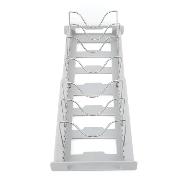 (SC) Expandable Non-Slip Pot Lid Holder Adjustable Kitchen Organizer Grey