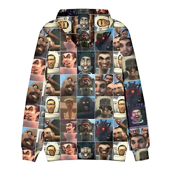 Skibidi Toalett Halloween Huvtröjor Rolig Tryckt Sweatshirt Huvtröja Dragsko Toppar För Pojkar Flickor Barn Fans Present stil 1 7-8 Years style 1
