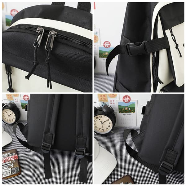 (SC) Large Capacity School Backpack for Students Korean Style Female School Backpack Black