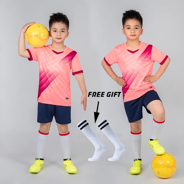 Fotbollströja Träningsdräkt Pojkar Barn Fotboll Sportkläder Barn Lekboll Sportkläder Kit Väst Barn Fotbollsdräkt Strumpor Röd Ej Anpassad 2XSHeight 130-140CM Red Not Custom