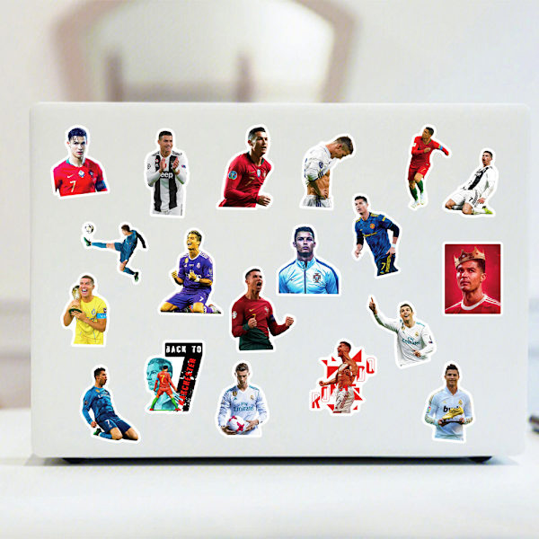 50 kpl Cristiano Ronaldo Jalkapallotähti PVC-tarroja auton puskuriin, kannettavaan tietokoneeseen, rullalautaan ja puhelimeen 50PCS