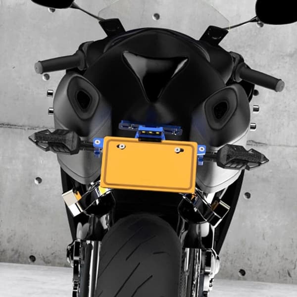 (SC) Motorcykel Nummerpladeholder med LED-lys Nummerpladeholder Aluminiumlegering Universal Sort