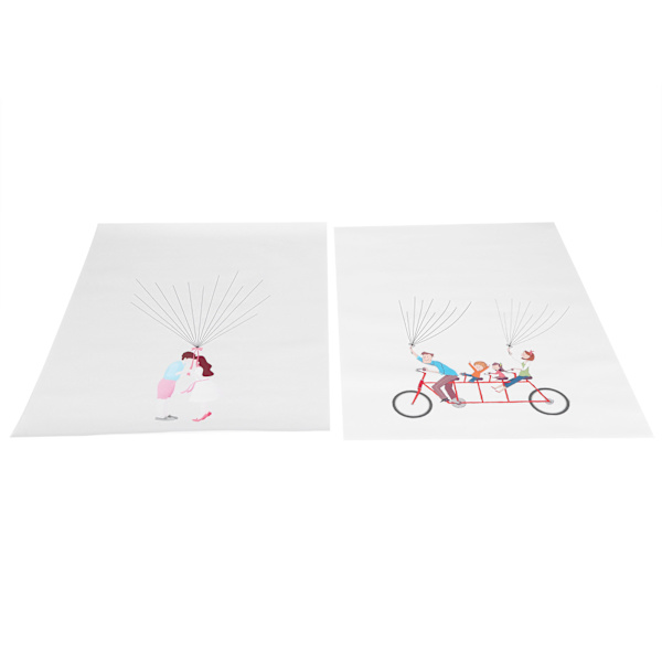 2Set tecknad mönster fingeravtryck målning DIY signatur gäst