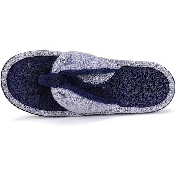 Dames Memory Foam Spa Thong Flip Flops Komfortable Inne-Tøfler, Damer Sommer Lett Åpen Tå Hus Sandaler Navy 40-41