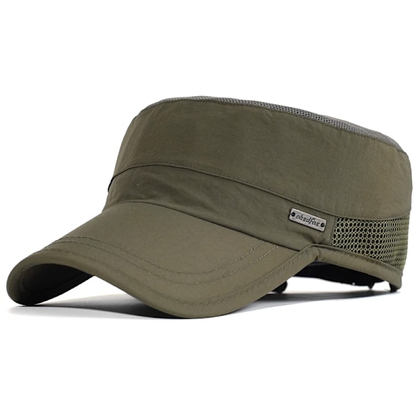 Sommer Mesh Utendørs Sports Hurtigtørkende Militærcaps Menn Pustende Caps Hærcaps Flat Hat Sykkelcaps Caps Army Grønn Army Green Adjustable 57-62cm