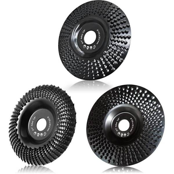 Træ slibeskive 125 mm, 3 dele slibeskiver til formning, slibning og skæring. Skiver til vinkelsliber
