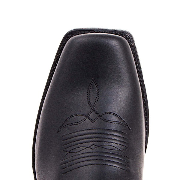 Herr Harness Boots Square Toe Casual Boots Mid Calf Svart Black 10.5