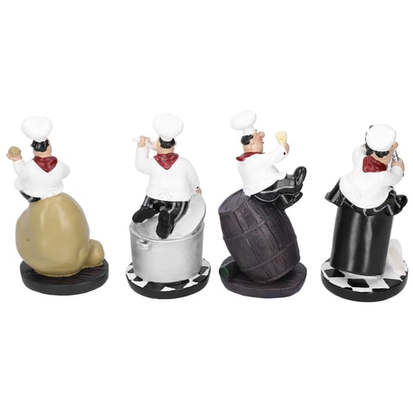 (SC) Chef Statue Figurines Set for Kitchen Decor - Collectible Resin Potato Ornaments Gift