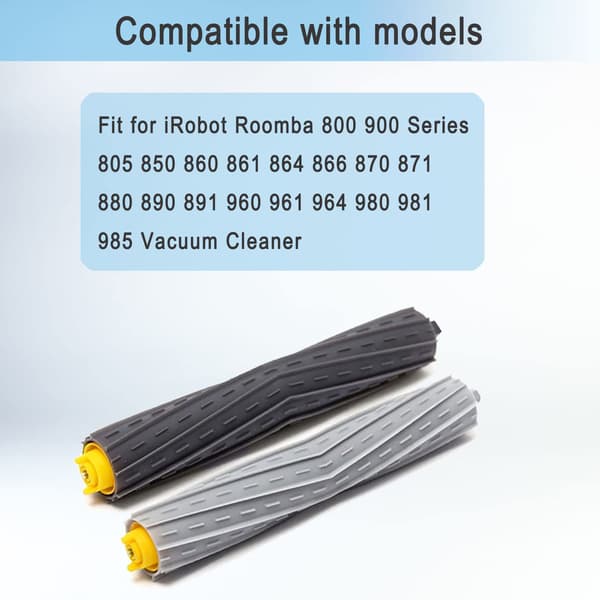 (SC)Replacement Roller Brush for Roomba 800 900 Series, Spiral Brush Design, Debris Extractor, Durable Rubber Brushes, Multi-Surface Rubber Brushes