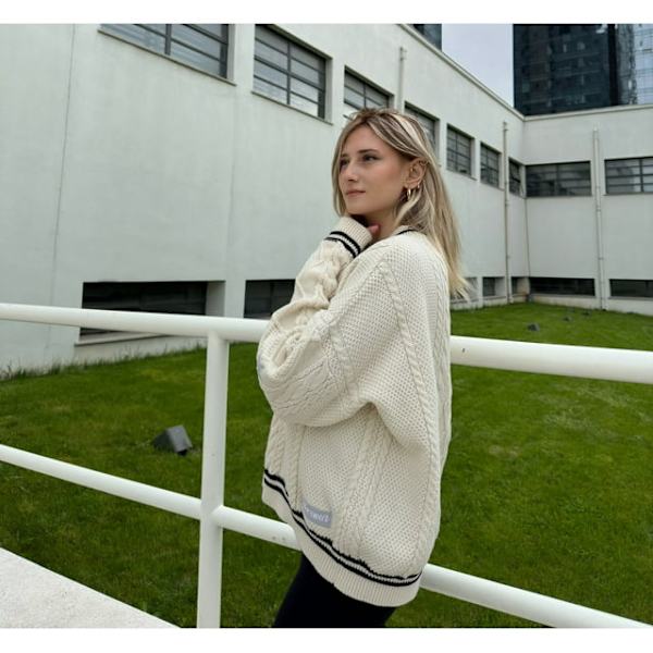 Taylor Swift Tähti Folklore Neuletakki Tähti Kirjonta Ylisuuri Neule Alaspäin Neule Beige Beige XL