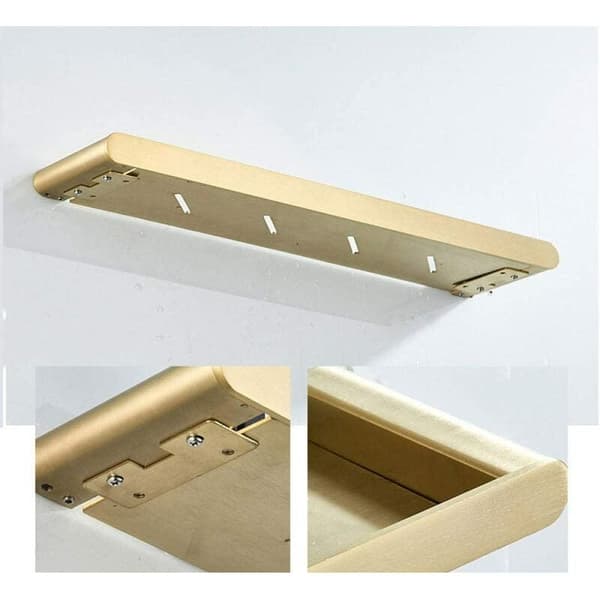 (SC) Wall-mounted bathroom shelf in brushed gold finish, industry problem solver with wide compatibility, modern cabinet handle for easy use