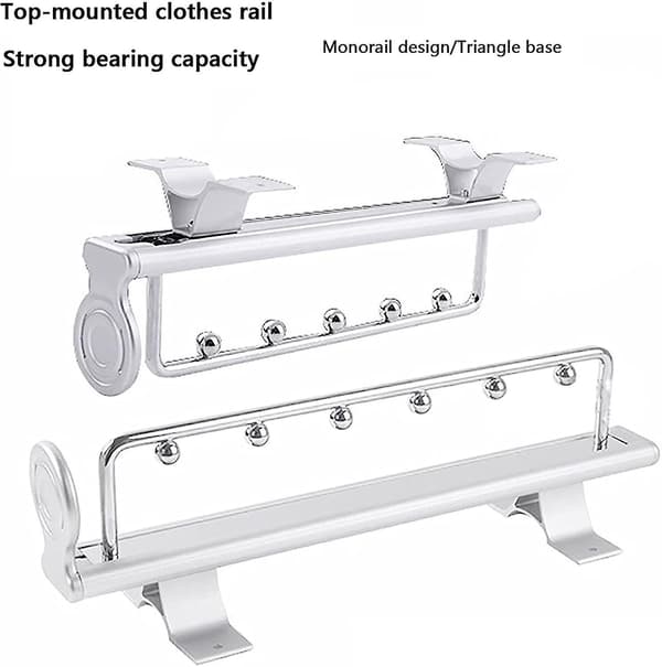 (SC) Telescopic wardrobe hanger for wardrobe - High-load pull-out clothes rail trouser hanger