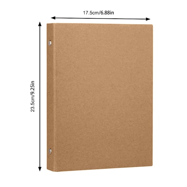 2-pack A5 pärmar med 6 hål, refillable pärmar i kraftpapper med 6 ringar, anteckningsblock, dagbok