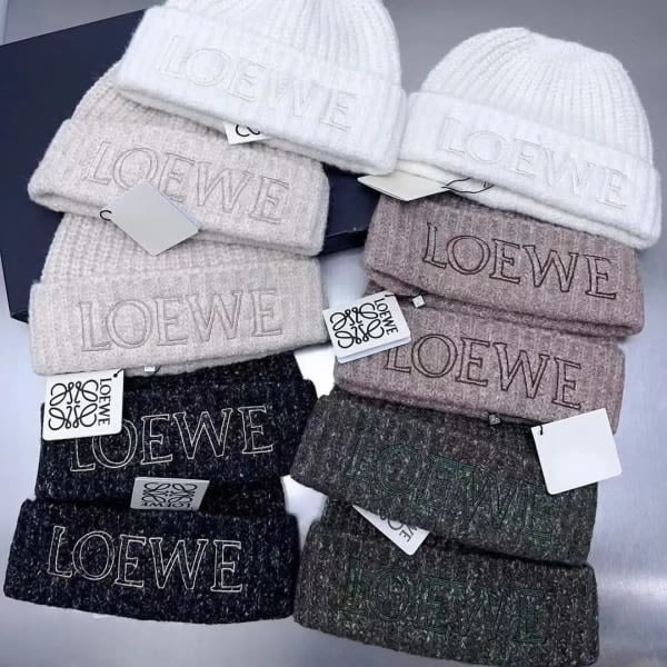 Høst-Vinter Varmt Strikket Beanie Menn Kvinner Ull Beanie Par Beanie Khaki En Størrelse LOEWE