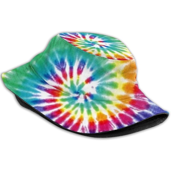 EN Bøttehatter Mote Solhatt Sammenleggbar Utendørs Fiskerhatt for Kvinner og Menn Tie Dye Tie Dye One Size