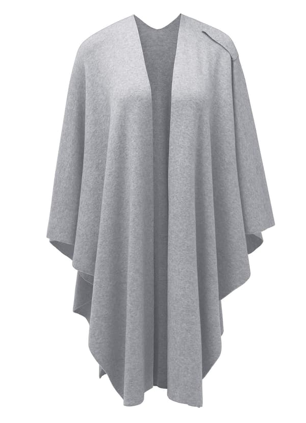 (SC) Damponcho, kashmirliknande stickad cape-kofta, present