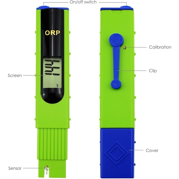 ORP Redox Meter, 1-punkts kalibrering, Oxidation-Reduktionspotentiale, Akvarier, Svømmebassiner, Vandrensningssystemer, Akvakultur, Spaer