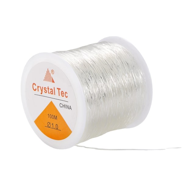 Sterk 100m elastisk nylontråd for armbånd, 1mm transparent elastisk fiskesnøre for armbånd fo