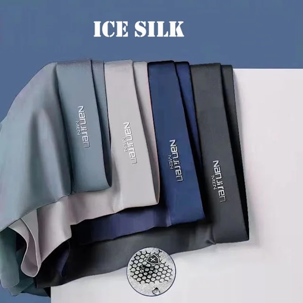 4 kpl Miesten Boxerit Jääsiilkialusvaatteet Viileät Alushousut Hengittävät Seksikkäät Ohut Alushousut U Kupera Alusvaatteet Tukkumyynti Paljon L-6XL 9904 9904 4XL