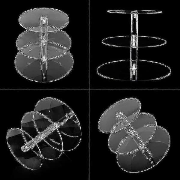 (SC)Transparent rund akryl 3/4-lags kageholder fest cupcake displaystativ - Aespa