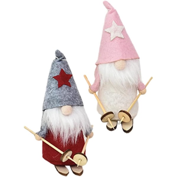 Gnome Xmas Ornaments Plush Santa Doll Figurines（2pcs）