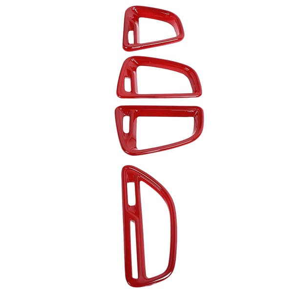 (SC)4PCS Sentral konsoll luftventil deksel trim erstatning for Dodge Challenger 2015 2021 Rød