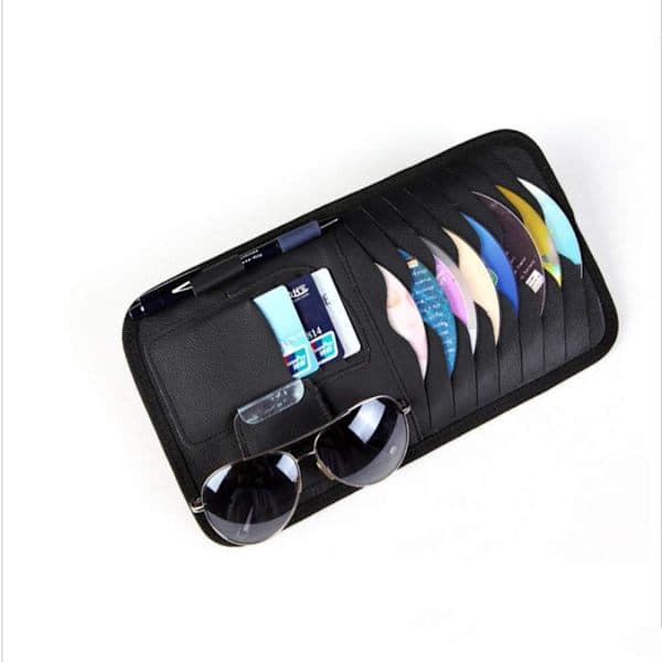 {SC}Car Sun Visor Organizer, Versatile Sun Visor, CD/DVD Holder Storage Bag, Sun Visor Case, CD Holder Wallet Clip, Glasses Frames