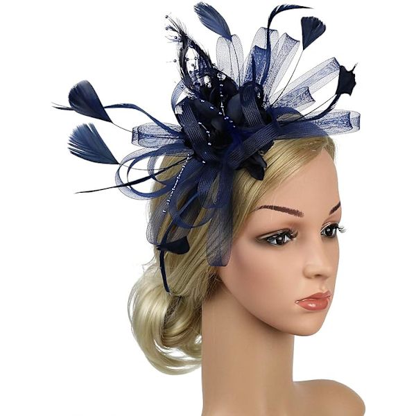 Elegant Dame Fascinator Hatt Bryllup Fjær Tilbehør til Hårklipp