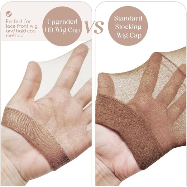 (Beige) 12 stk parykkhetter for blondefrontparykker, parykkhetter for å holde parykken på plass, hårnett for parykker, strømpeparykkhetter for parykker