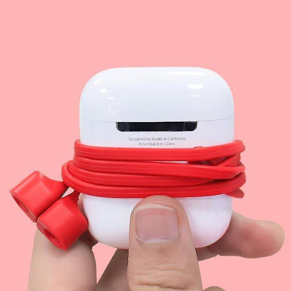 10 stk Anti-tab Straps til bløde silikone sports snore, trådløse hovedtelefoner anti-tab reb Dark red