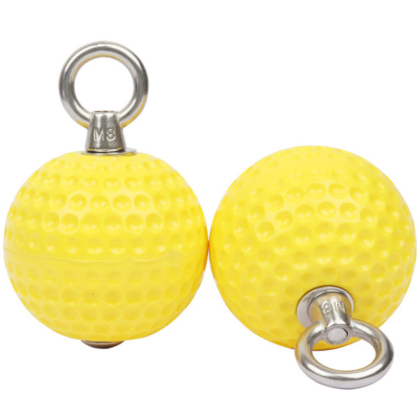 Pull Up Power Ball Hold Grips med remmar - halkfri (1 set, gul)