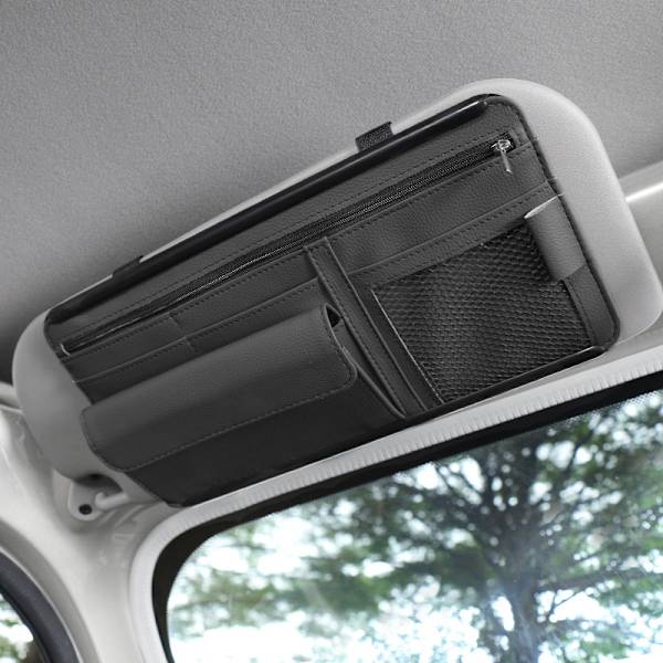 (SC)Car Sun Visor Organizer, Auto Interior Sun Visor Pocket, PU