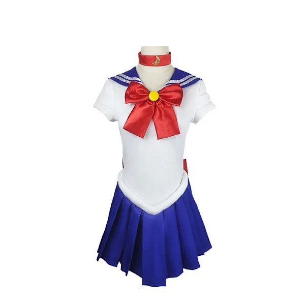 Anime Sailor Moon Cosplay -asu Tsukino Usagi -univormu Mekko Asut Cosplay Keltainen Peruukki Halloween Karnevaalijuhlat Naiset Lapset XXL only wig XXL