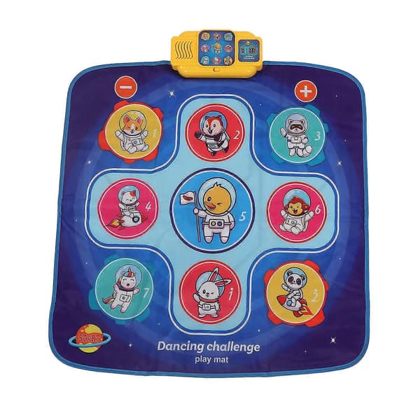 (SC) Dance Mat with Lights for Kids, Bluetooth, Wireless, Non-Slip, Endless Fun Musical Dance Pad [D]
