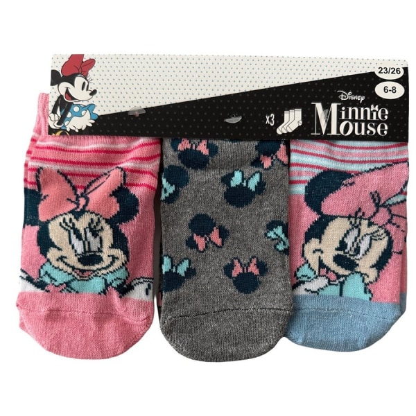 6 Par Disney Minnie Mouse Låga Strumpor 27-30