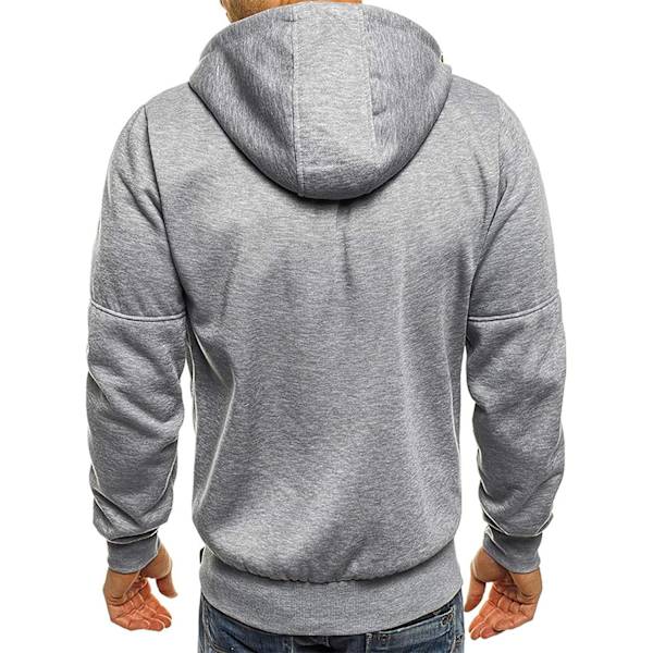 Herre hettegenser Sweatshirt glidelås opp lette jakker 2 Grey XL