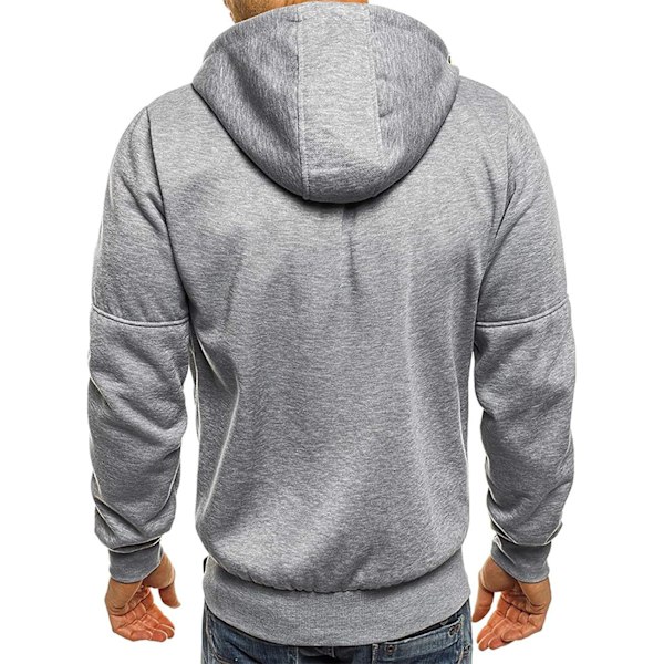 Herre hettegenser Sweatshirt Jakker Glidelås Opp Lett Jakker 2 Grey L